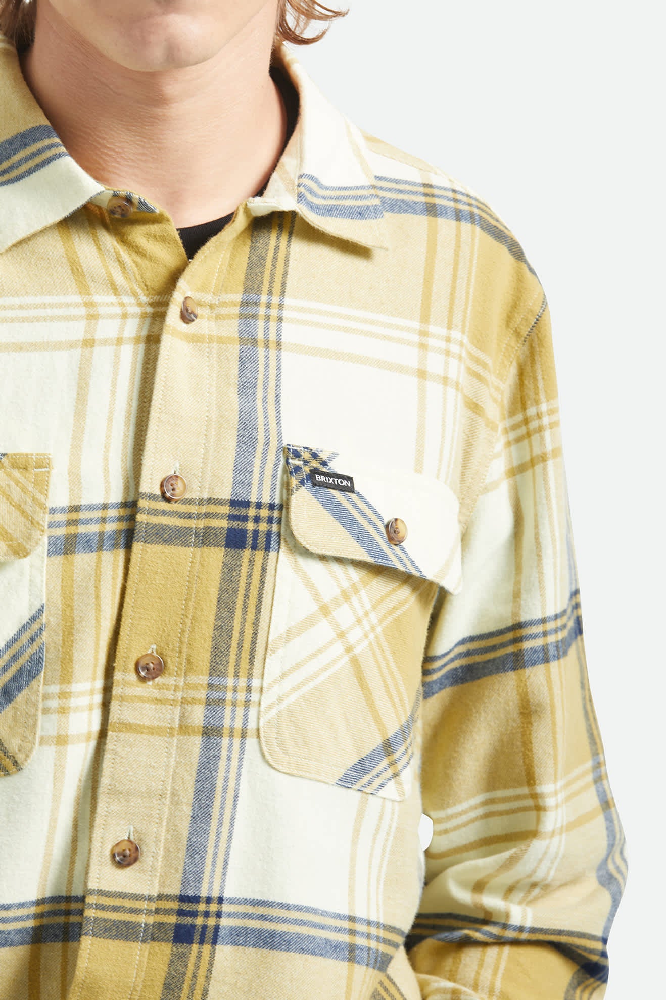 Bowery Lightweight Ultra Soft Flannel - Yellow/Dusted Ochre - Image 5