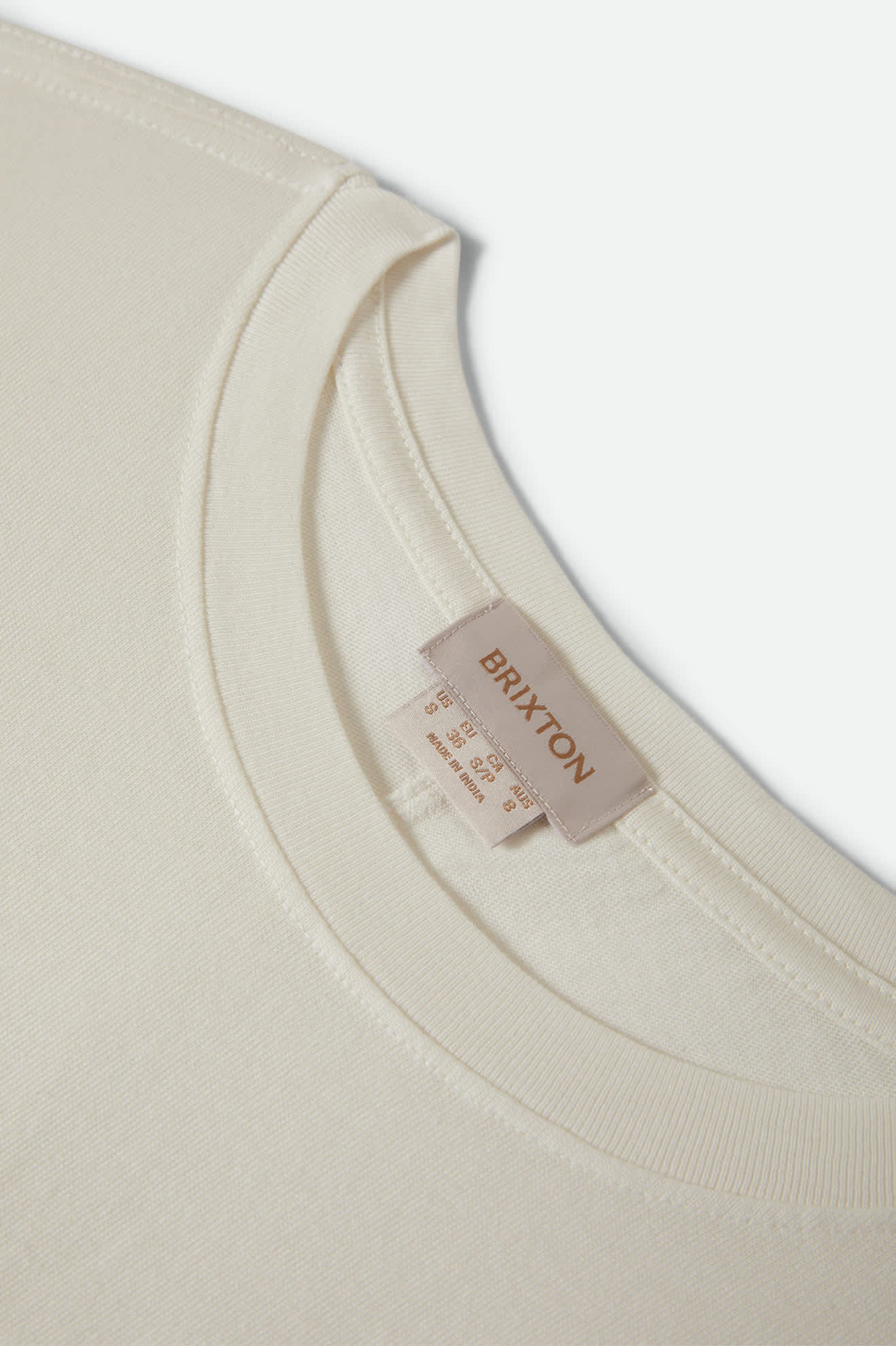 Carefree Organic Garment Dye Cinch T-Shirt - Off White - Image 10