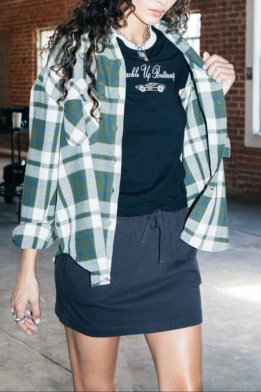 Carefree Organic Garment Dye Lounge Skirt - Black - Image 5