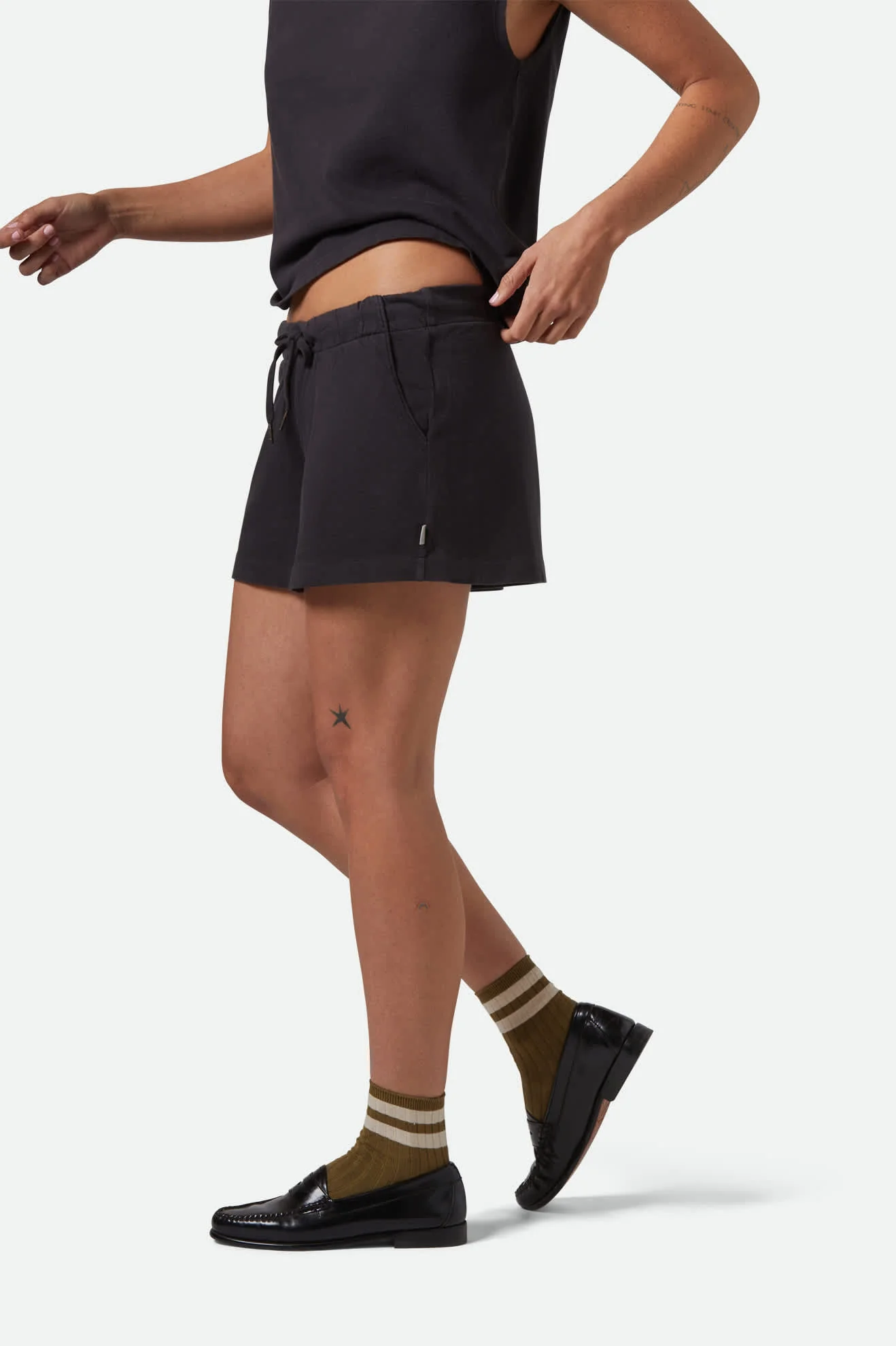 Carefree Organic Garment Dyed Lounge Short - Black - Image 3