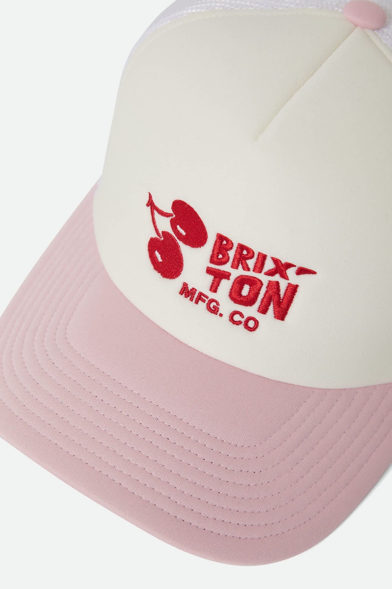 Cherry NetPlus Trucker Hat - Off White/Pink - Image 3