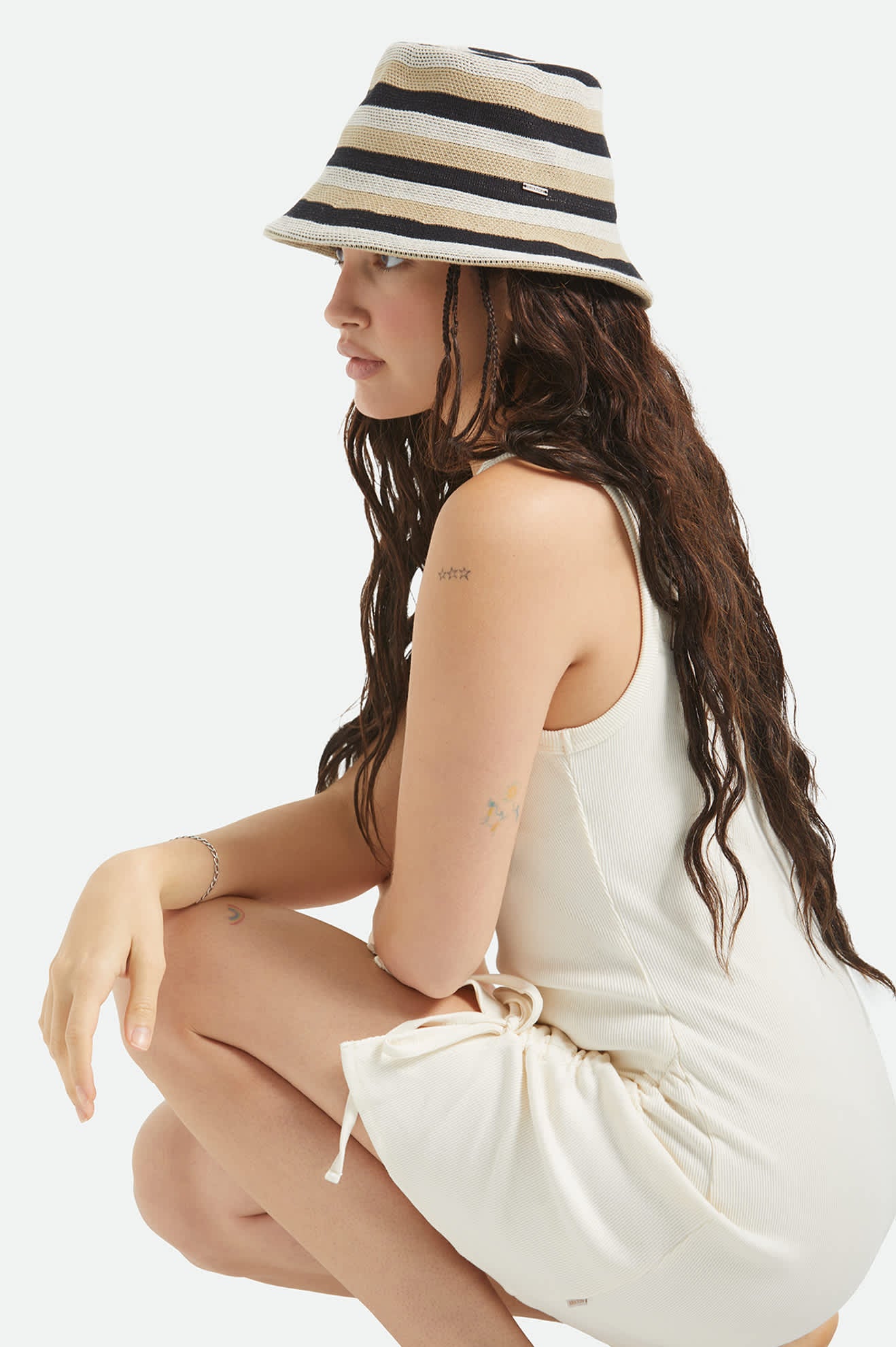 Lisboa Knit Packable Bucket Hat - Black/Sand/Whitecap - Image 3