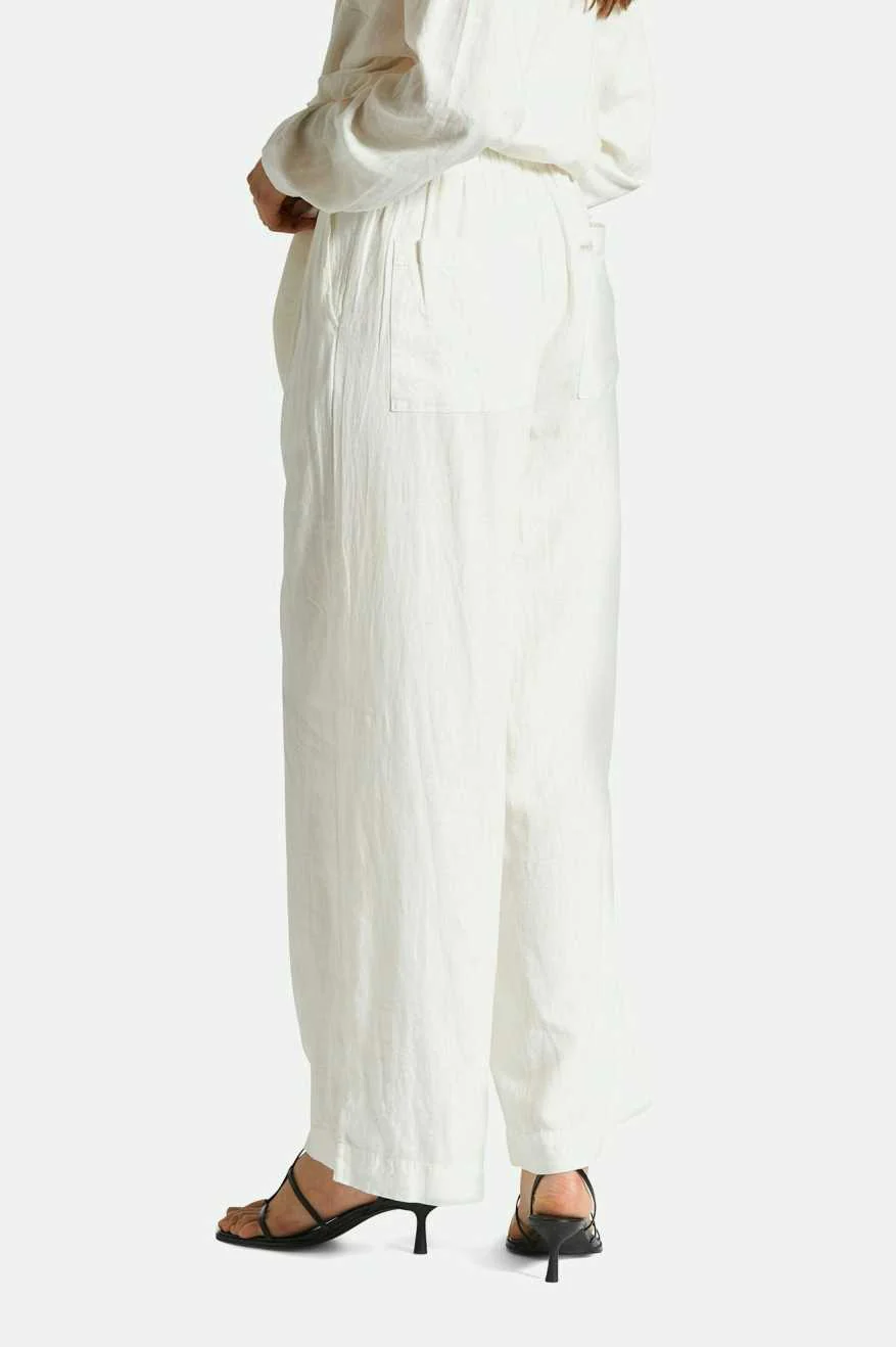 Vintage Linen Blend Wide Leg Pant - Off White - Image 4